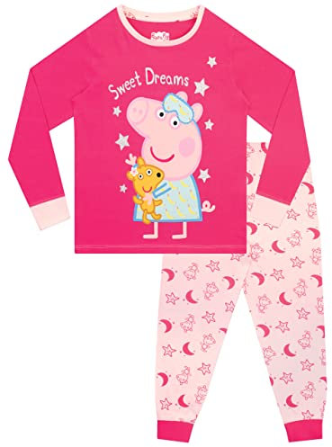 Peppa Wutz Schlafanzug | 100% Baumwolle Schlafanzüge Für Mädchen | Langarm Pyjama Kinder 92