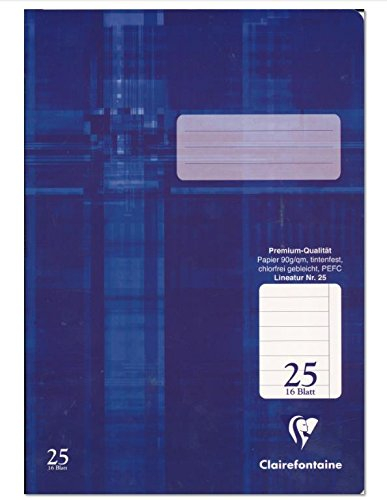 Clairefontaine Schulheft Hefte A4 Premium liniert weißer Rand 16 Blatt Lin 25