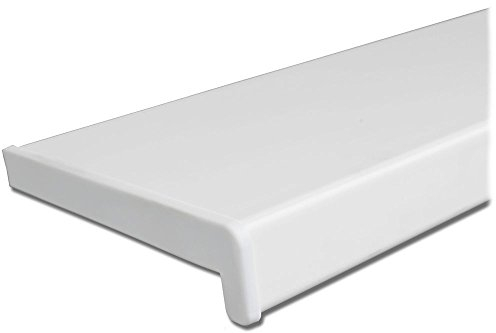 250 mm greenteQ Fensterbank Innen Innenfensterbank Fensterbrett Weiß + Seitenabschluß (500mm)
