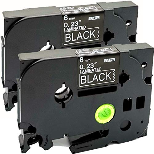 neouza 2 Stück kompatibel für Brother P-Touch laminiert TZe TZ Label Tape Cartridge, 6 mm x 8 m TZe-315 White on Black