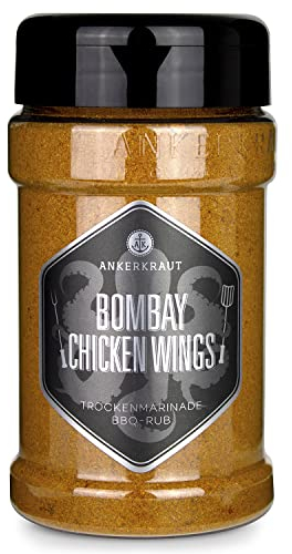 Ankerkraut Bombay Chicken, indischer BBQ-Rub für Hähnchen und Chicken-Wings, 230g Streuer