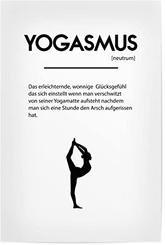 artboxONE Poster 90x60 cm Yoga Typografie Yogasmus hochwertiger Design Kunstdruck - Bild Yoga lustig Meditation