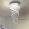 A1A9 Araña de cristal doble espiral, Luminaria de techo K9 Crystal Droplet, Lámpara colgante LED de montaje empotrado para sala de estar, comedor, vestíbulo, vestíbulo, D40cm H90cm