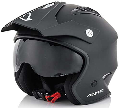 Acerbis 0022569.091.064 Jet Aria Casco, color Negro, size M ( 57-58 cm)