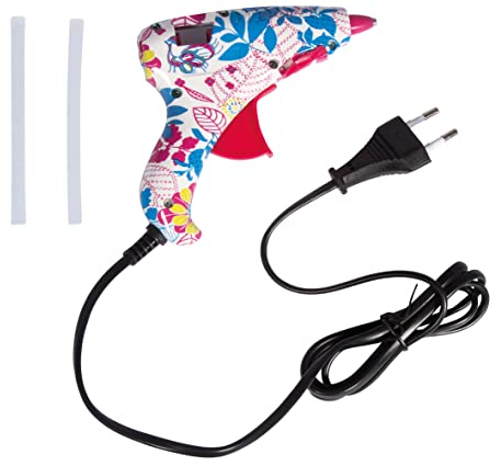 Rayher 30215000 Mini-pistolet à colle chaude, plastique, 12x12 cm, multicolore