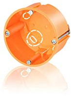 F-tronic Hohlwand-Gerätedose, 47mm tief, E115, 5 Stück, orange, Polypropylen, IP30, vormontierte Geräteschrauben, Ausbrechöffnungen für Leitungen und Rohre