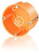 F-tronic Hohlwand-Gerätedose, 47mm tief, E115, 5 Stück, orange, Polypropylen, IP30, vormontierte Geräteschrauben, Ausbrechöffnungen für Leitungen und Rohre