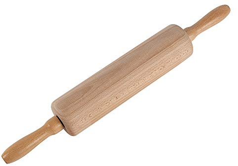 Original Kaiser Classic Nudelholz 47 x 6,5 cm, Teigroller, Wellholz, Buchenholz, Leichtlauf-Gleitlager, breite Ausrollfläche