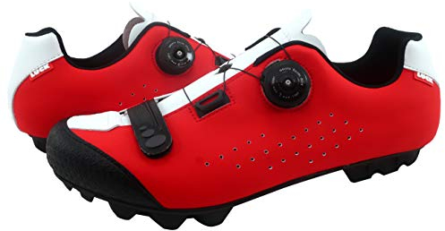 LUCK Fahrradschuhe ICCAR MTB-Fahrradschuh mit Carbon-Sohle und Präzisionsdrehsystem, begleitet von einem Klettverschluss. (37 EU, ROT)