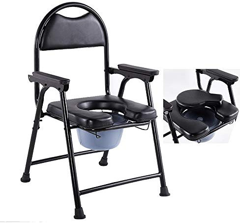Chaise de Toilette Pliante - Chaise percée, Fauteuil de Handicap médical Lourd Adulte - Portable 3 en 1, Les Personnes agees,Les Femmes Enceintes