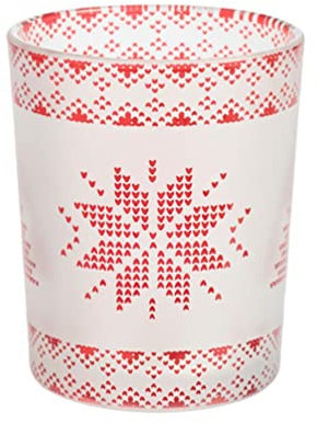 YANKEE CANDLE Red Nordic Frosted Glass Tea Light/Votive Holder