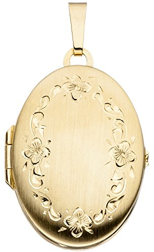 Jobo Damen-Medaillon aus 333 Gold Oval zum Öffnen für 2 Fotos
