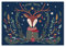 16x Nostalgische Weihnachtskarte mit Hirsch und Tannen grün ohne Text • Klappkarten Set mit Umschläge zum Weihnachts-Fest, Neujahr für Familie, Freunde, Kollegen aus der Firma