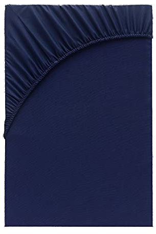 Class Home Collection Spannbettlaken 90x200cm - 100x200cm Jersey Baumwolle Navy