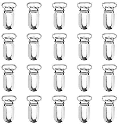 Exceart Clips Metálicos 25 Piezas Clips De Liga Para Chupete Clips De Liga De Metal Mono Hebilla De Ajuste Cinturón Trasero
