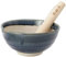 TIKUSAN Juego de mortero y pilón de cerámica Ripple Ridge (Suribachi y Surikogi) con boquilla fabricada en Japón Mino Ware (grande azul)