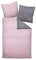 Davos Janine Fein-Biber Bettwäsche-Set 2tlg grau rosa 2 teilige Wende 155x220cm & Kissen 80x80cm Nordic nordisch Style