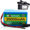 Pacco batteria al litio 12V 30Ah 3S12P per inverter lampada allo xeno Lampione stradale solare per auto ecc + caricatore