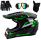 UIGJIOG Casque Moto Enfant,Casque de Cross pour Enfant Casque Downhill pour Enfants, avec Goggle/Gants/Masque,D. O. T Standard,pour BMX MTB Quad Enduro ATV Scooter,M,L(56~57cm)