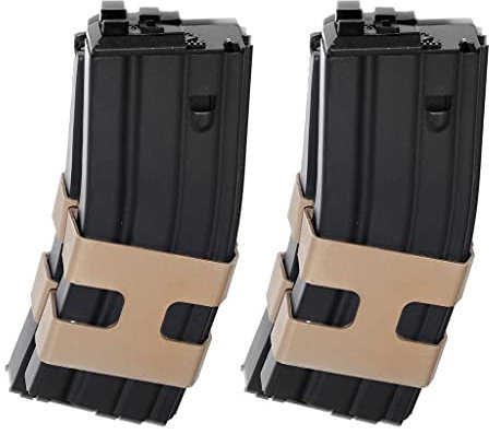 Airsoft Softair Teile WE (WE-TECH) 2pcs 80rd Gas Double Doppelt Magazin für WE Open Bolt L85 / Scar-L / R5C / T65 / HK416 / AR M4 M16 GBB Gewehr Schwarz