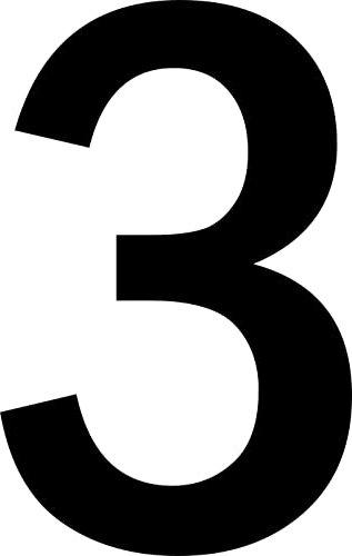 ShirtInStyle Zahlen selbsklebende Aufkleber, 10cm hoch, Haustür, Mülltone, Basteln, Boote, Nummern, Kennzeichen, KFZ, Türen, Spint, Umkleide, Hausnummer, Bootsnummer, ZAHL 3-10cm, schwarz