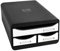 Exacompta 3117213D Ablagebox Glossy mit 1 Schublade für DIN A4+ und 2 schmalen Schubladen. Belastbare Schubladenbox aus Recycling-Kunststoff für mehr Platz. SmallBox Blauer Engel schwarz|weiß