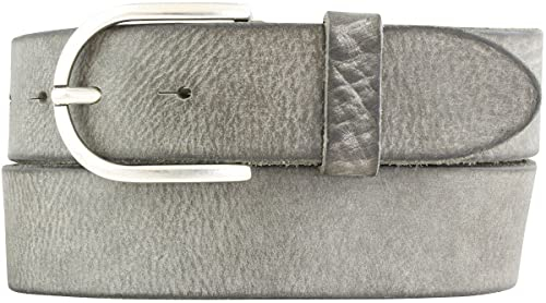 BELTINGER Damen-Gürtel aus weichem Vollrindleder Vintage-Look 4 cm | Jeans-Gürtel für Damen 40mm | Ledergürtel Used-Look | Dunkelgrau 115cm