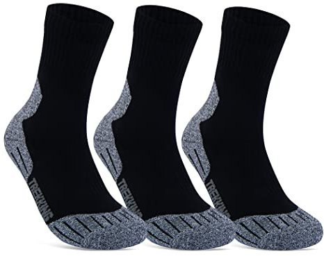 sockenkauf24 3 Paar Sportsocken Damen Herren Laufsocken Funktionssocken Wandersocken Stoßabfedernd 16101 WP (Grau 39-42)