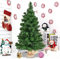 Multigot 3FT/90CM Christmas Tree, Mini Xmas Table Top Pine Tree with Burlap Base, Festival Artificial Decoration for Indoor