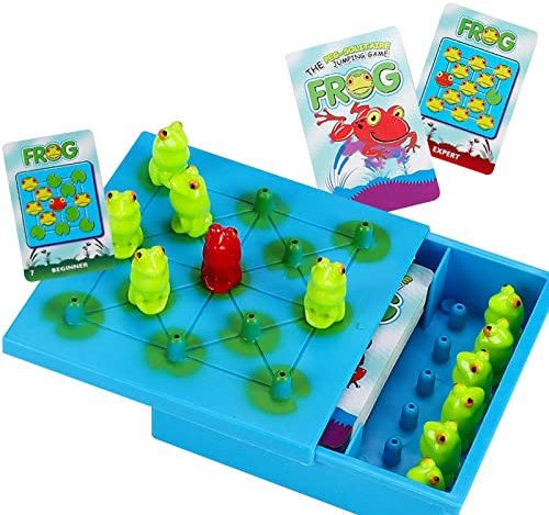 Joberio Hoppers Logikspiel - Strategie-Puzzle-Spiel für Kinder,Froschhüpfer-Spiel für Kinder, Strategie-Brettspiele, Sprungspiel, Vorschul-Lernaktivitäten, Spielzeug für Kinder über 3 Jahre