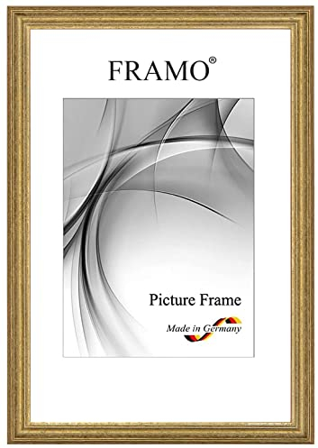 FRAMO Barock Bilderrahmen 30 x 42 cm aus Massivholz | Alt-Gold | Farbe/Größe wählbar | Retro Vintage Antik Rahmen N°086