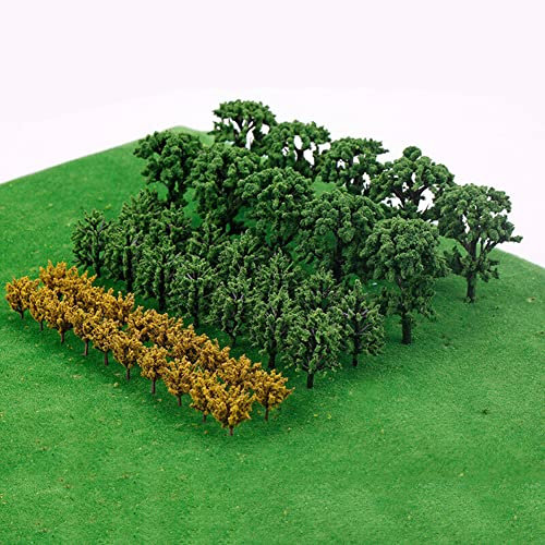 AIDNTBEO 50pcs Mix Model Tree, Miniature Landscaping Train Tree, Miniature Plastic Diorama Tree for DIY Landscaping, Miniature Sand Table, Landscape Modeling