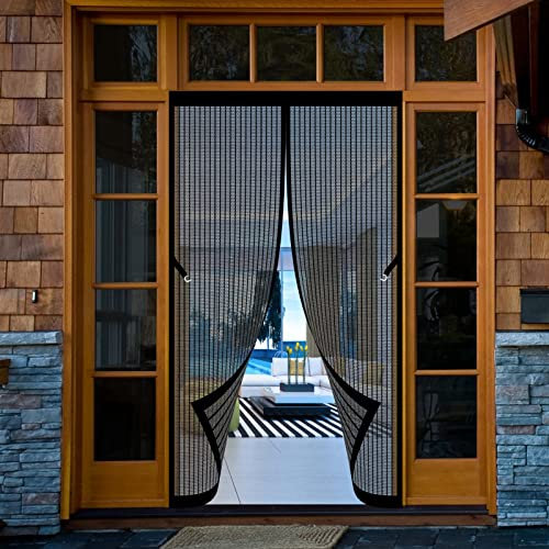 Tenda Zanzariera Magnetica Porta 260 x 235 cm Zanzariera Finestra Magnetica Adatto a Bambini e Animali Domestici Porte Zanzariera per Porta Ingresso Cortile porte scorrevoli, Nero