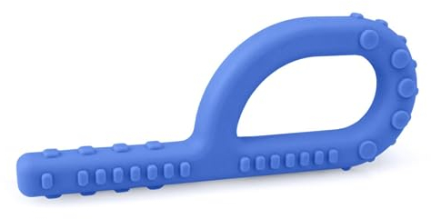 ARK® Grabber Standard in glatt oder texturiert mit einfacher Handhabung für Kinder durch Schlaufenform inkl. ATC Pflegeanleitung - Kiefermotorik, Beißblock, Kauen (texturiert, fest - königsblau)