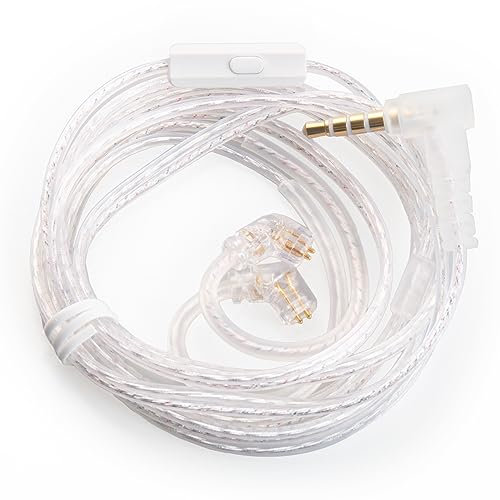 Yinyoo KBEAR ST10 High Purity Silver-Plated Upgrade Cable, Wired Earphone Detachable Replacement Wire Cable for kz zsn pro x/zsn pro/zs10 pro/zs10 pro x/as16 pro/zax/edx pro (Cpins with Mic,Silver)
