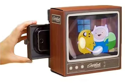 MOOKEENONE Retro TV Phone Holder Phone Screen Magnifier, Portable Retro TV Phone, Mini TV Cell Phone Holder