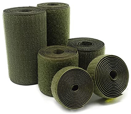 PiurUf 2m * 3 cm Verde Oliva Nylon Cinta de Sujetador No Adhesivo Costura Magic Loop Pegatina Etiqueta de Gancho Ropa Ropa Cinta de Palo