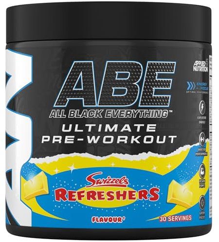 Applied Nutrition ABE Pre Workout - All Black Everything Pre Workout Powder, Energy & Physical Performance with Citrulline, Creatine, Beta Alanine (375g - 30 Servings) (Swizzels Refreshers Lemon)