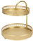 Elegant Golden 2 Tier Fruit Stand - Double Layer Snacks Basket with Large Capacity - Iron Art Serving Tray