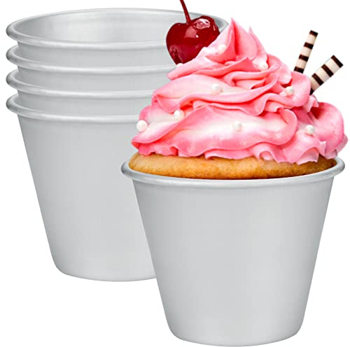 Valman 6 Stück Puddingförmchen, Mini-Backform aus Aluminiumlegierung, einzelne Eierkuchen, Cupcakes, Muffins, Backform, wiederverwendbare Formen für Gelee, Fondant, Popovers, Schokolade, geschmolzen,