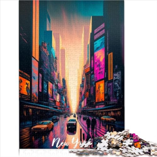 Puzzle für Kinder, New York Times Square, 1000-teiliges Puzzle, Papppuzzles für Erwachsene und Kinder, herausfordernde Spielgröße (26 x 38 cm)