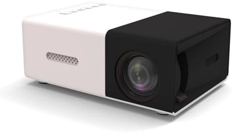 DFZHiuat Mini Projector YG300 Portable Projector LED Mini Multimedia Full HD 1080P Home Theater Movie Projector Compatible Smartphone Tablet TV Stick DVD HDMI USB,Outdoor Movie Projector Black White