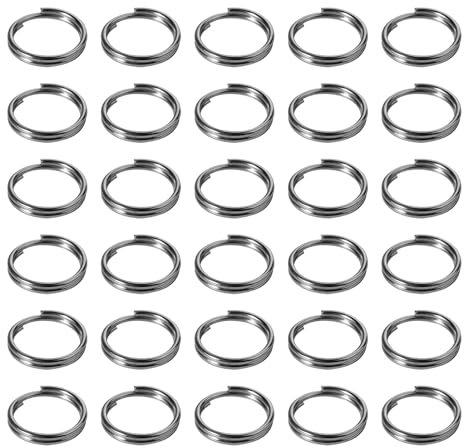 Lot de 100 anneaux porte-clés à double boucle - 20 mm - Petits anneaux en métal - Pour bijoux, colliers, bracelets, boucles d'oreilles, travaux manuels, ornements et bricolage