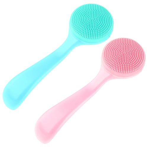 Mabor 2 Pcs Silicone Face Brush,Facial Cleansing Scrubber, Soft Skin-Friendly Touch Effective Cleansing Face Wash Brush Exfoliator for Men Women