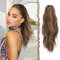 FESHFEN Gewellt Pferdeschwanz Haarteil mit Klammer, 50cm Pferdeschwanz Zopf Extensions Claw Clip in Wavy Ponytail Extension Synthetik Haarverlängerung für Frauen Damen Honigblond Gemischt Hellbraun