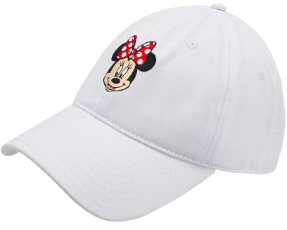 Concept One Unisex-Erwachsene Disney Minnie Mouse Dad Hat, Cotton Adjustable Baseball Cap with Curved Brim Baseballkappe, Weiss/opulenter Garten, Einheitsgre