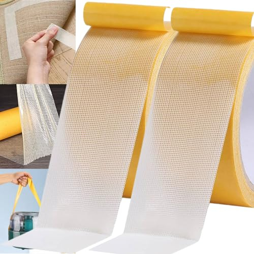 APICORT 2 Rolls Doppelseitiges Klebeband Extra Stark - 3cm x 20m teppichklebeband, Einfach zu Schneiden und zu Entfernen - Ideal für Teppich, Foto, Wand, Küche, Zuhause, Schule, Auto oder Outdoor