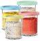 Lot de 4 récipients Creami pour sorbetières Ninja NC501 NC500 Series Creami Deluxe - Récipients à glace réutilisables avec couvercles anti-fuite pour aliments de 680 ml