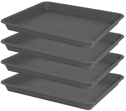 VUWEZ Rechteckige Pflanzschale, Pflanzentropfschale, Blumentopfuntersetzer, Pflanzenkeimschalen, Pflanzuntersetzer