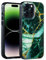 SCORPIFY for iPhone 13 Pro Case [Compatible with MagSafe] with Emerald Green Marble Design, Cute Magnetic Phone Cover for Women Girls and Men, Slim Shockproof Bumper with Gold Accents